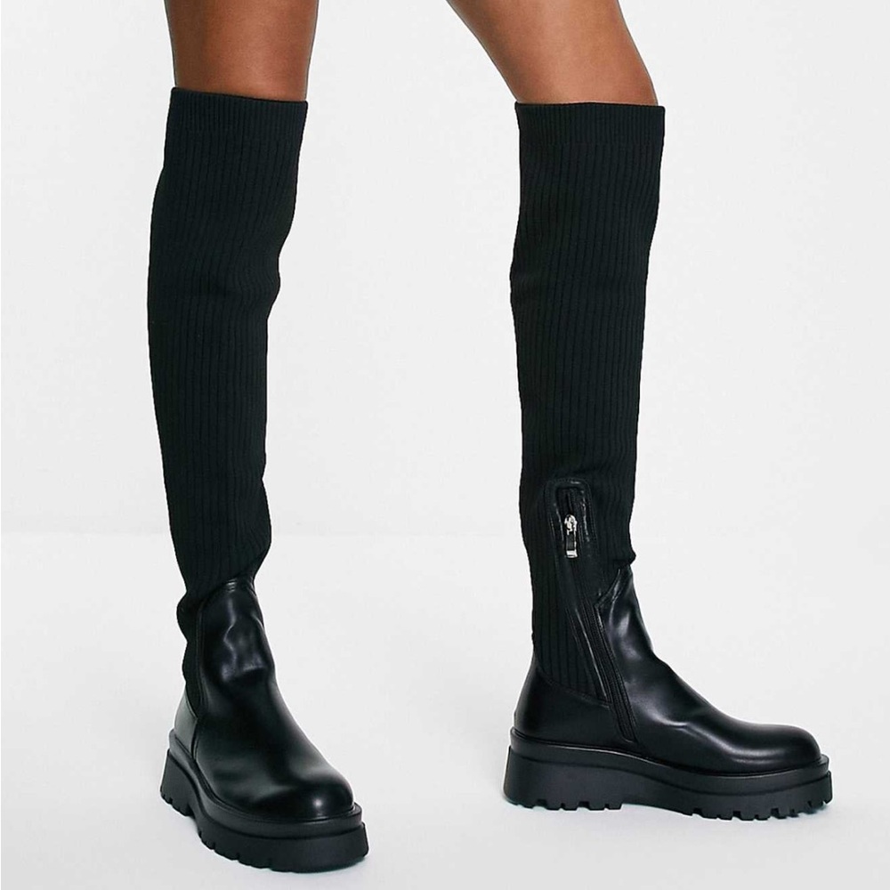 Ribbed Over-the-Knee Boots